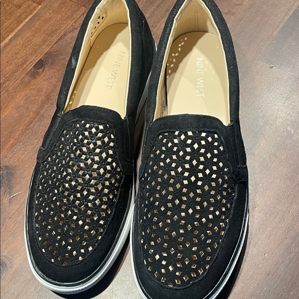 Nine West Black Cutout Loafers